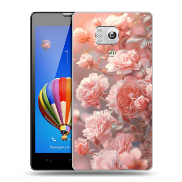 Пластиковый чехол на Huawei Honor 3 с принтом Розовые розы Пластиковый чехол на Huawei Honor 3 с принтом Розовые розы
