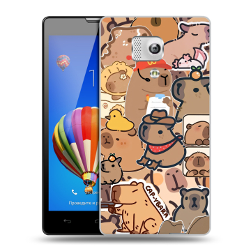 Пластиковый чехол на Huawei Honor 3 с принтом капибара Пластиковый чехол на Huawei Honor 3 с принтом капибара