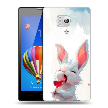 Пластиковый чехол на Huawei Honor 3 с принтом кролик зайчик Пластиковый чехол на Huawei Honor 3 с принтом кролик зайчик