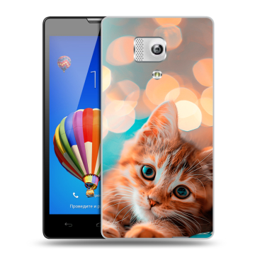 Пластиковый чехол на Huawei Honor 3 с принтом котик Пластиковый чехол на Huawei Honor 3 с принтом котик