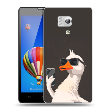 Пластиковый чехол на Huawei Honor 3 с принтом утка в очках Пластиковый чехол на Huawei Honor 3 с принтом утка в очках