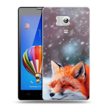 Пластиковый чехол на Huawei Honor 3 с принтом лиса Пластиковый чехол на Huawei Honor 3 с принтом лиса