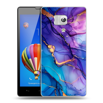 Пластиковый чехол на Huawei Honor 3 с принтом синий мрамор Пластиковый чехол на Huawei Honor 3 с принтом синий мрамор