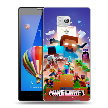 Пластиковый чехол на Huawei Honor 3 с принтом Майнкрафт Minecraft