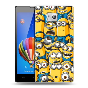 Пластиковый чехол на Huawei Honor 3 с принтом Миньоны