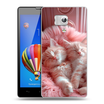 Пластиковый чехол на Huawei Honor 3 с принтом котята котики