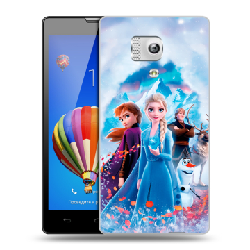 Пластиковый чехол на Huawei Honor 3 с принтом Холодное сердце Frozen