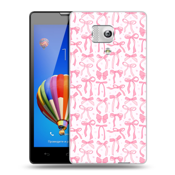 Пластиковый чехол на Huawei Honor 3 с принтом Розовые бантики Пластиковый чехол на Huawei Honor 3 с принтом Розовые бантики