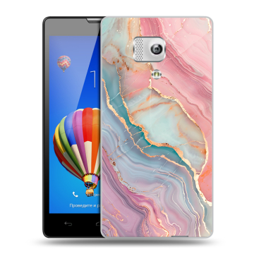 Пластиковый чехол на Huawei Honor 3 с принтом розовый мрамор