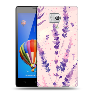 Пластиковый чехол на Huawei Honor 3 с принтом цветы лаванда