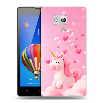 Пластиковый чехол на Huawei Honor 3 с принтом Единорог