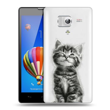 Пластиковый чехол на Huawei Honor 3 с принтом Котенок Пластиковый чехол на Huawei Honor 3 с принтом Котенок