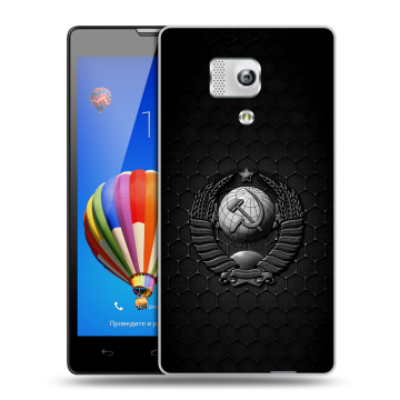 Пластиковый чехол на Huawei Honor 3 с принтом Герб Флаг СССР Пластиковый чехол на Huawei Honor 3 с принтом Герб Флаг СССР