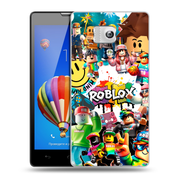 Пластиковый чехол на Huawei Honor 3 с принтом Roblox Роблокс