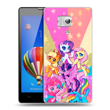 Пластиковый чехол на Huawei Honor 3 с принтом My little pony Дружба чудо