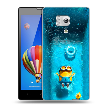 Пластиковый чехол на Huawei Honor 3 с принтом Миньоны