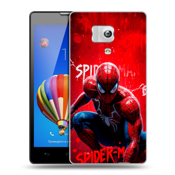 Пластиковый чехол на Huawei Honor 3 с принтом Spiderman Человек паук