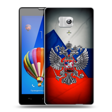 Пластиковый чехол на Huawei Honor 3 с принтом Флаг России