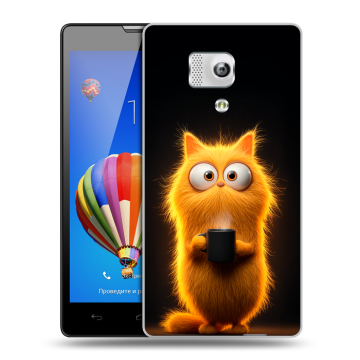 Пластиковый чехол на Huawei Honor 3 с принтом Смешной кот Пластиковый чехол на Huawei Honor 3 с принтом Смешной кот