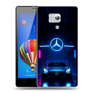 Пластиковый чехол на Huawei Honor 3 с принтом Mercedes Мерседес