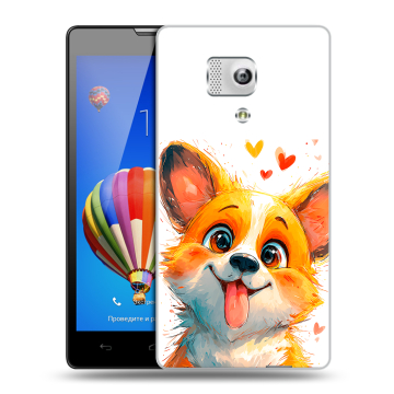 Пластиковый чехол на Huawei Honor 3 с принтом корги Пластиковый чехол на Huawei Honor 3 с принтом корги
