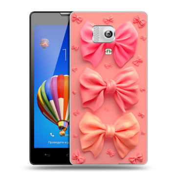 Пластиковый чехол на Huawei Honor 3 с принтом Розовые бантики Пластиковый чехол на Huawei Honor 3 с принтом Розовые бантики
