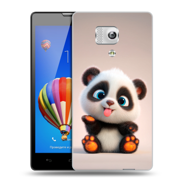 Пластиковый чехол на Huawei Honor 3 с принтом милая панда Пластиковый чехол на Huawei Honor 3 с принтом милая панда