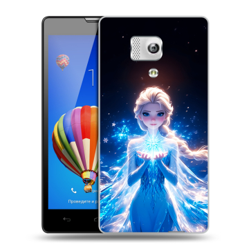 Пластиковый чехол на Huawei Honor 3 с принтом Холодное сердце Frozen