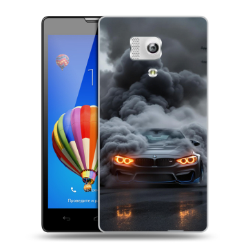 Пластиковый чехол на Huawei Honor 3 с принтом BMW БМВ