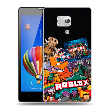Пластиковый чехол на Huawei Honor 3 с принтом Roblox Роблокс