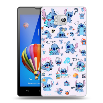 Пластиковый чехол на Huawei Honor 3 с принтом Лило и Стич Пластиковый чехол на Huawei Honor 3 с принтом Лило и Стич