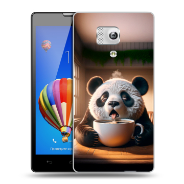Пластиковый чехол на Huawei Honor 3 с принтом смешная панда Пластиковый чехол на Huawei Honor 3 с принтом смешная панда