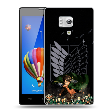 Пластиковый чехол на Huawei Honor 3 с принтом Атака титанов