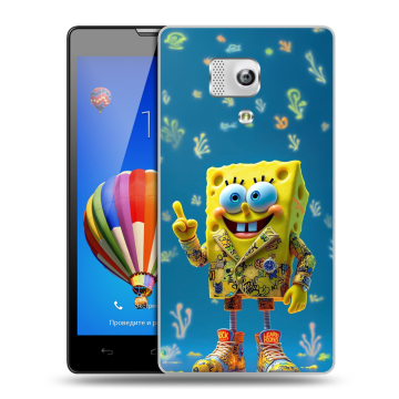Пластиковый чехол на Huawei Honor 3 с принтом Спанч боб Спанчбоб Пластиковый чехол на Huawei Honor 3 с принтом Спанч боб Спанчбоб