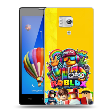 Пластиковый чехол на Huawei Honor 3 с принтом Roblox Роблокс