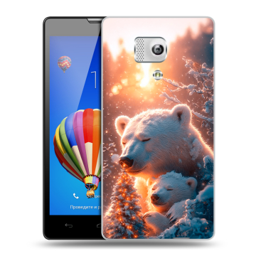 Пластиковый чехол на Huawei Honor 3 с принтом Новый год Пластиковый чехол на Huawei Honor 3 с принтом Новый год