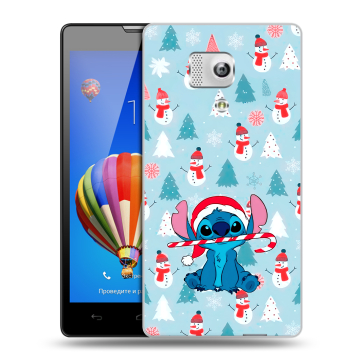 Пластиковый чехол на Huawei Honor 3 с принтом Стич Новый год Пластиковый чехол на Huawei Honor 3 с принтом Стич Новый год