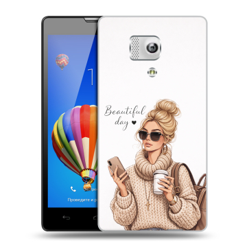 Пластиковый чехол на Huawei Honor 3 с принтом женский