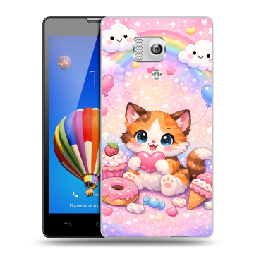 Пластиковый чехол на Huawei Honor 3 с принтом для девочек