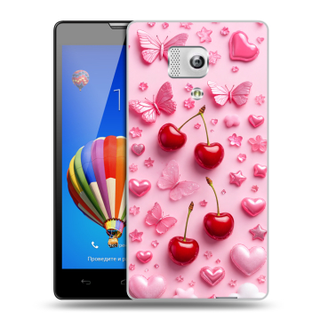 Пластиковый чехол на Huawei Honor 3 с принтом для девочек