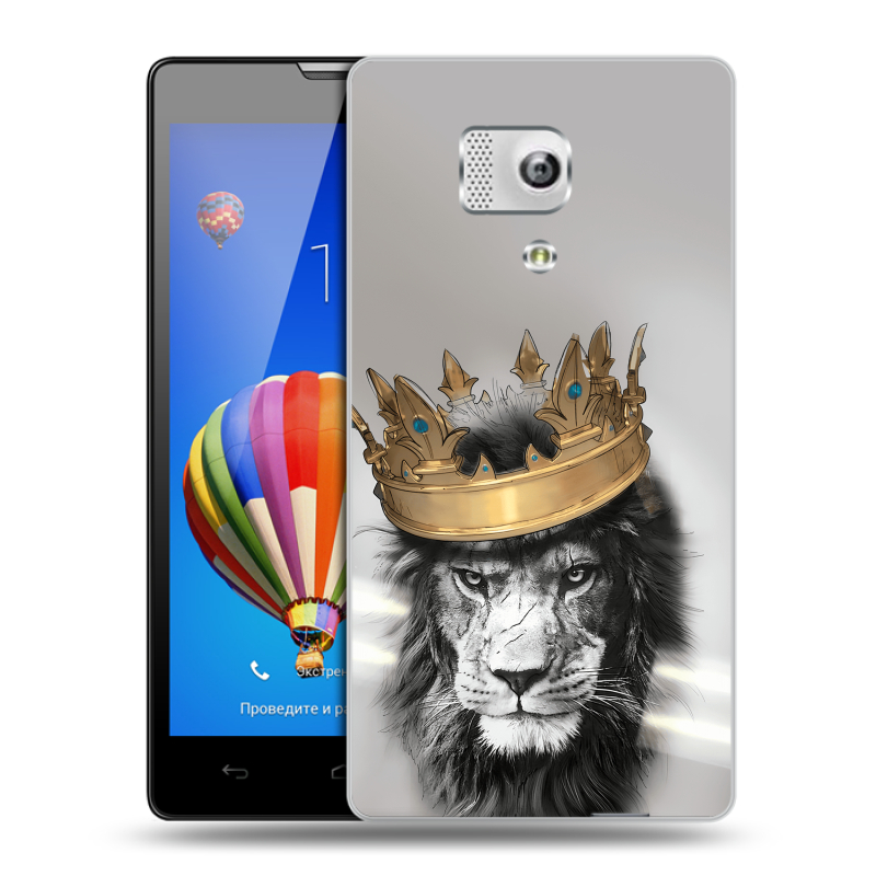 Пластиковый чехол на Huawei Honor 3 с принтом Лев с короной Пластиковый чехол на Huawei Honor 3 с принтом Лев с короной