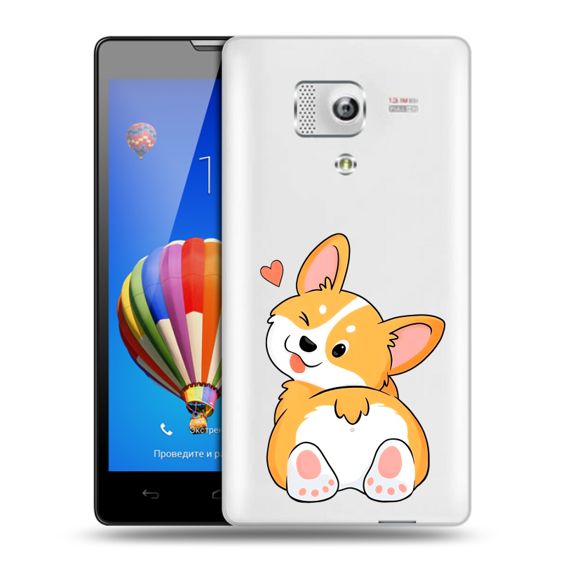 Пластиковый чехол на Huawei Honor 3 с принтом Корги Пластиковый чехол на Huawei Honor 3 с принтом Корги
