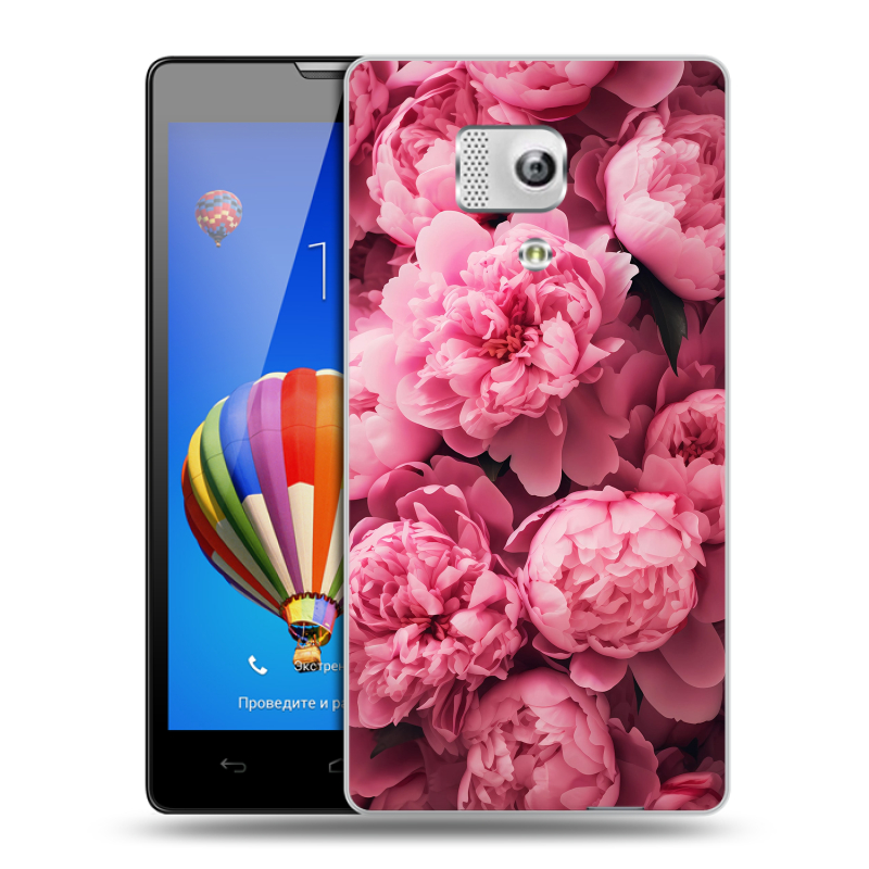 Пластиковый чехол на Huawei Honor 3 с принтом цветы пионы Пластиковый чехол на Huawei Honor 3 с принтом цветы пионы