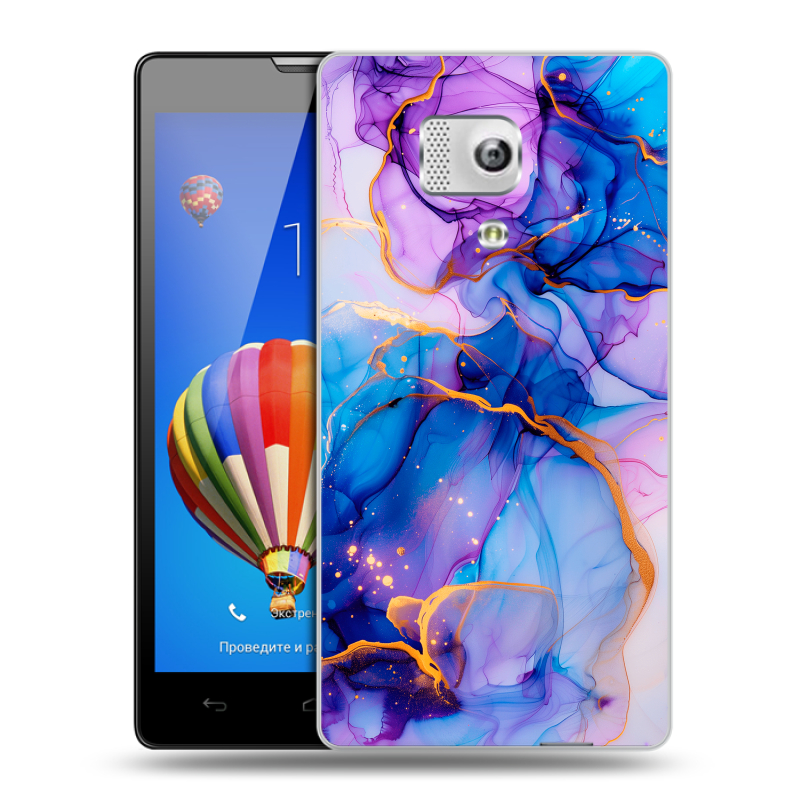 Пластиковый чехол на Huawei Honor 3 с принтом синий мрамор Пластиковый чехол на Huawei Honor 3 с принтом синий мрамор