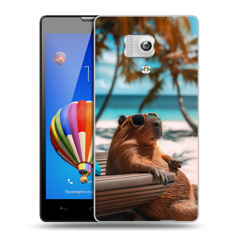 Пластиковый чехол на Huawei Honor 3 с принтом Капибара Пластиковый чехол на Huawei Honor 3 с принтом Капибара