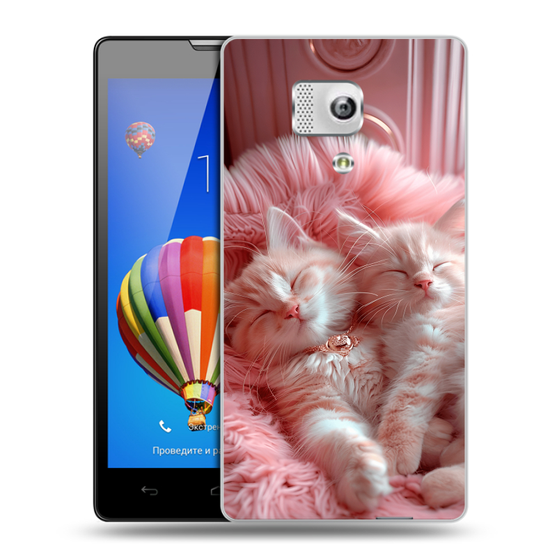 Пластиковый чехол на Huawei Honor 3 с принтом котята котики Пластиковый чехол на Huawei Honor 3 с принтом котята котики