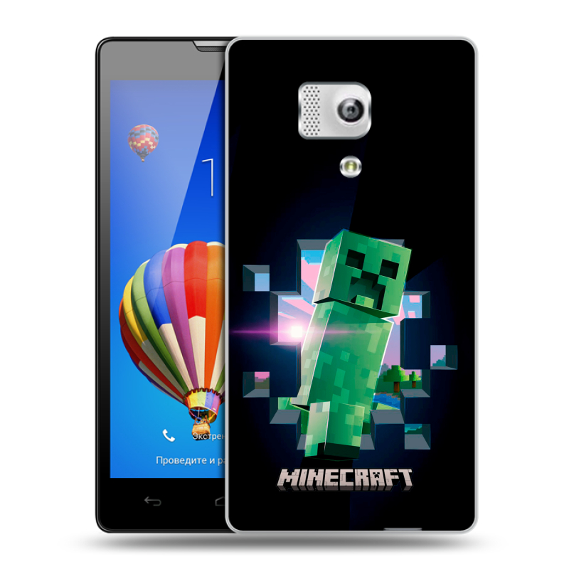 Пластиковый чехол на Huawei Honor 3 с принтом Майнкрафт Minecraft Пластиковый чехол на Huawei Honor 3 с принтом Майнкрафт Minecraft