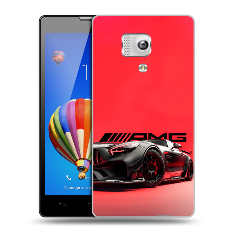 Пластиковый чехол на Huawei Honor 3 с принтом Мерседес Mercedes AMG Пластиковый чехол на Huawei Honor 3 с принтом Мерседес Mercedes AMG