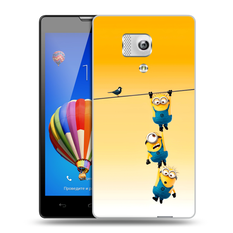 Пластиковый чехол на Huawei Honor 3 с принтом Миньоны Пластиковый чехол на Huawei Honor 3 с принтом Миньоны