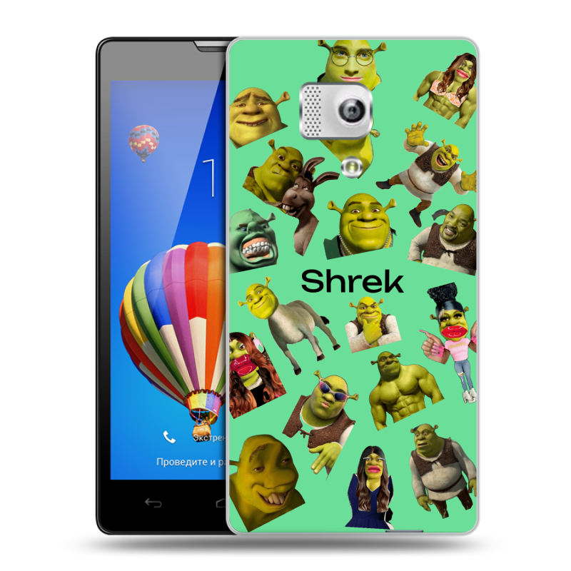 Пластиковый чехол на Huawei Honor 3 с принтом Шрек Shrek Пластиковый чехол на Huawei Honor 3 с принтом Шрек Shrek